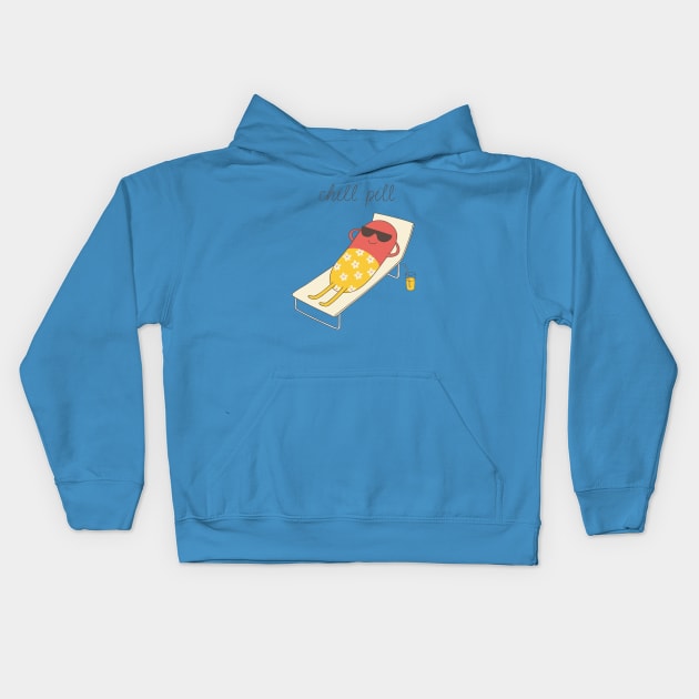 chill pill Kids Hoodie by milkyprint